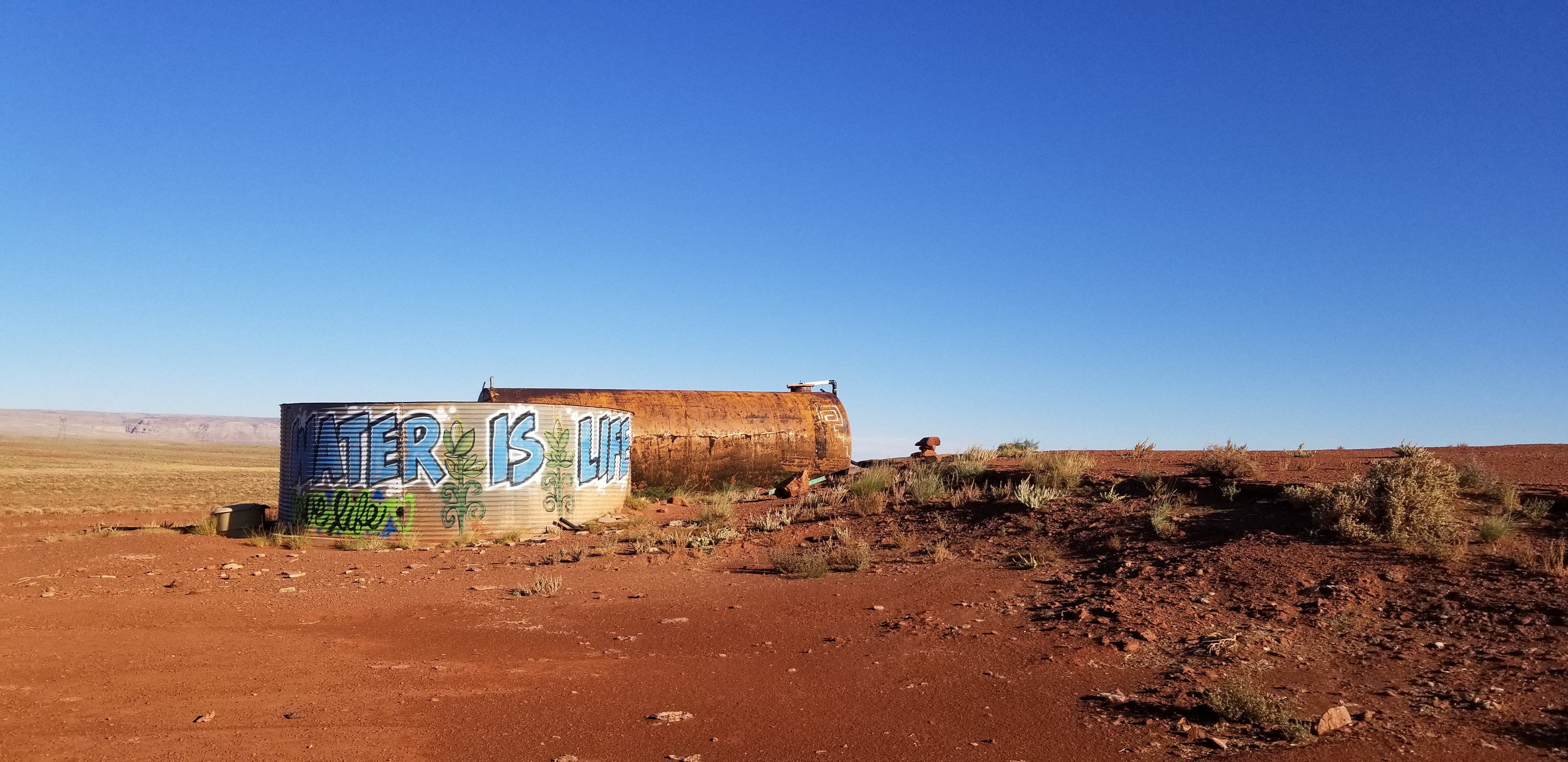 Photo of a water tank on the Navajo Nation near Grey Mountain, Arizona.